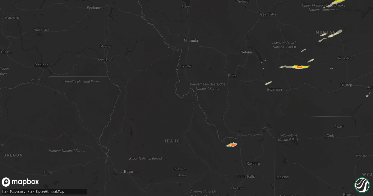 Hail map in Idaho on June 4, 2021