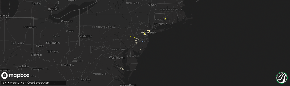 Hail map in New Jersey on June 4, 2021