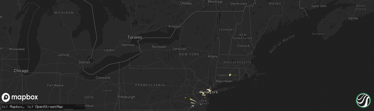 Hail map in New York on June 4, 2021