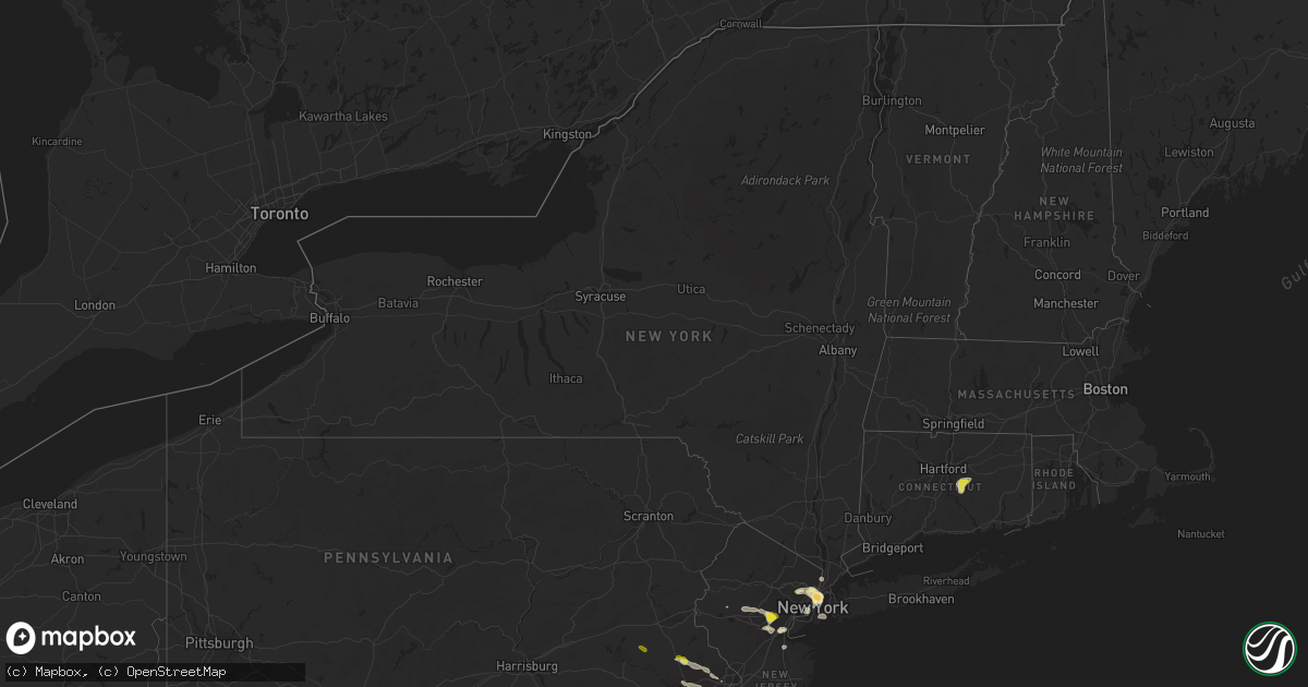 Hail map in New York on June 4, 2021