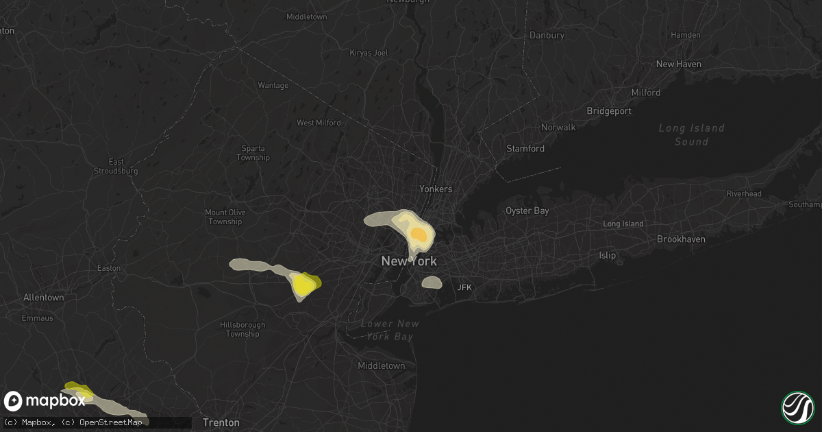Hail map in Palisades Park, NJ on June 4, 2021