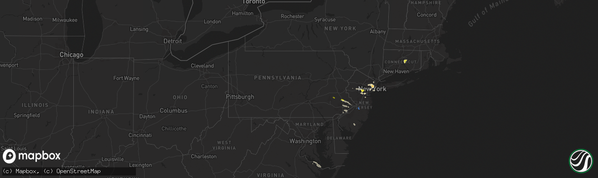 Hail map in Pennsylvania on June 4, 2021