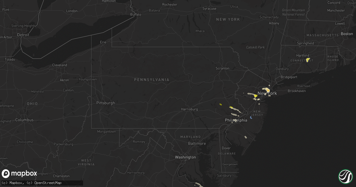 Hail map in Pennsylvania on June 4, 2021