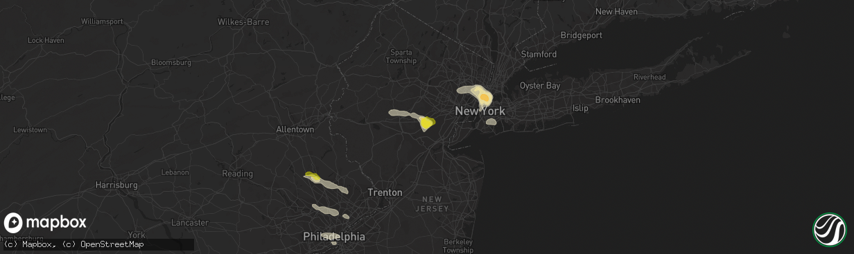 Hail map in Plainfield, NJ on June 4, 2021