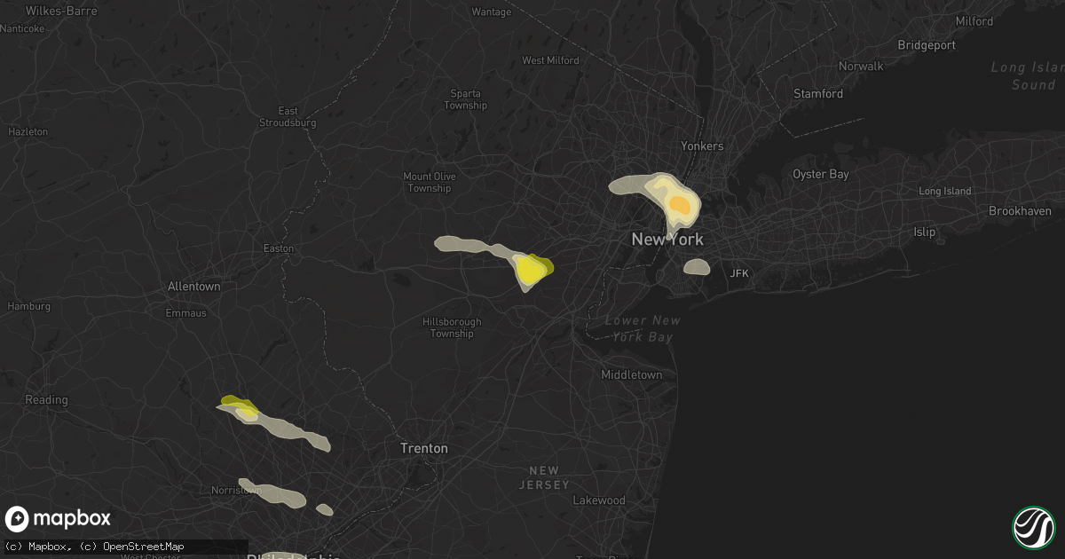 Hail map in Plainfield, NJ on June 4, 2021