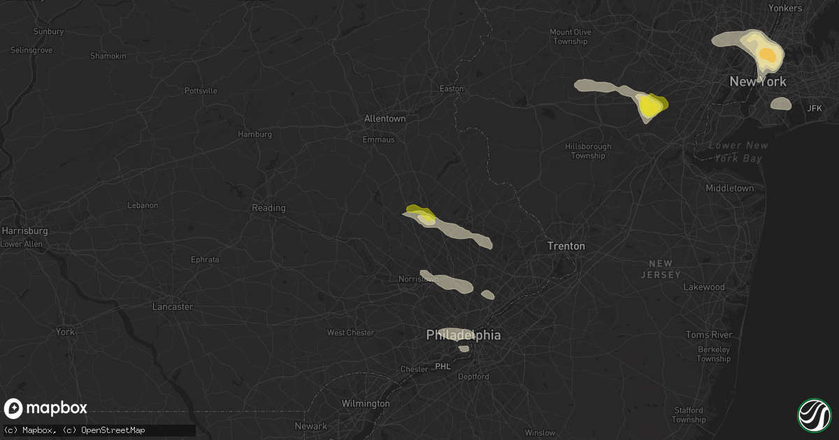 Hail map in Souderton, PA on June 4, 2021
