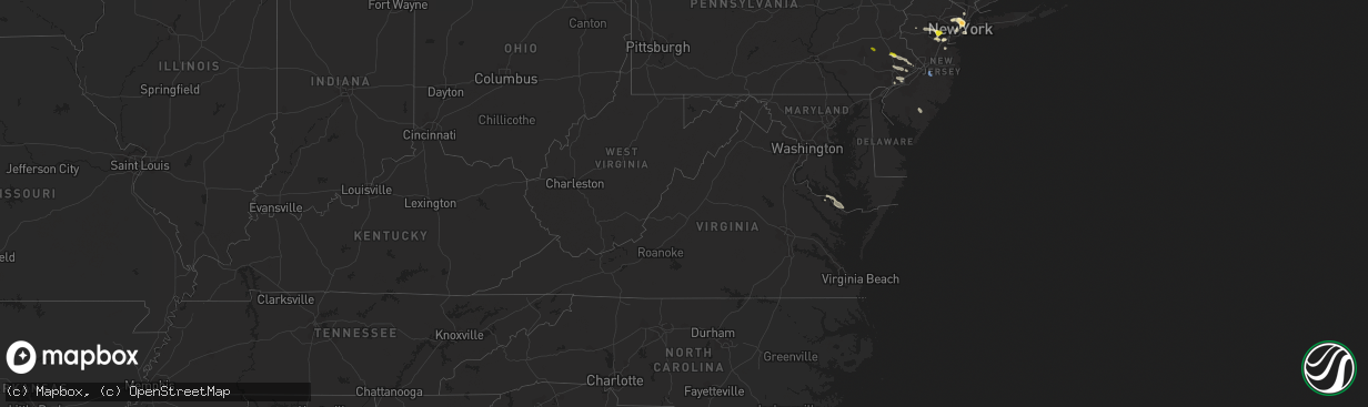 Hail map in Virginia on June 4, 2021