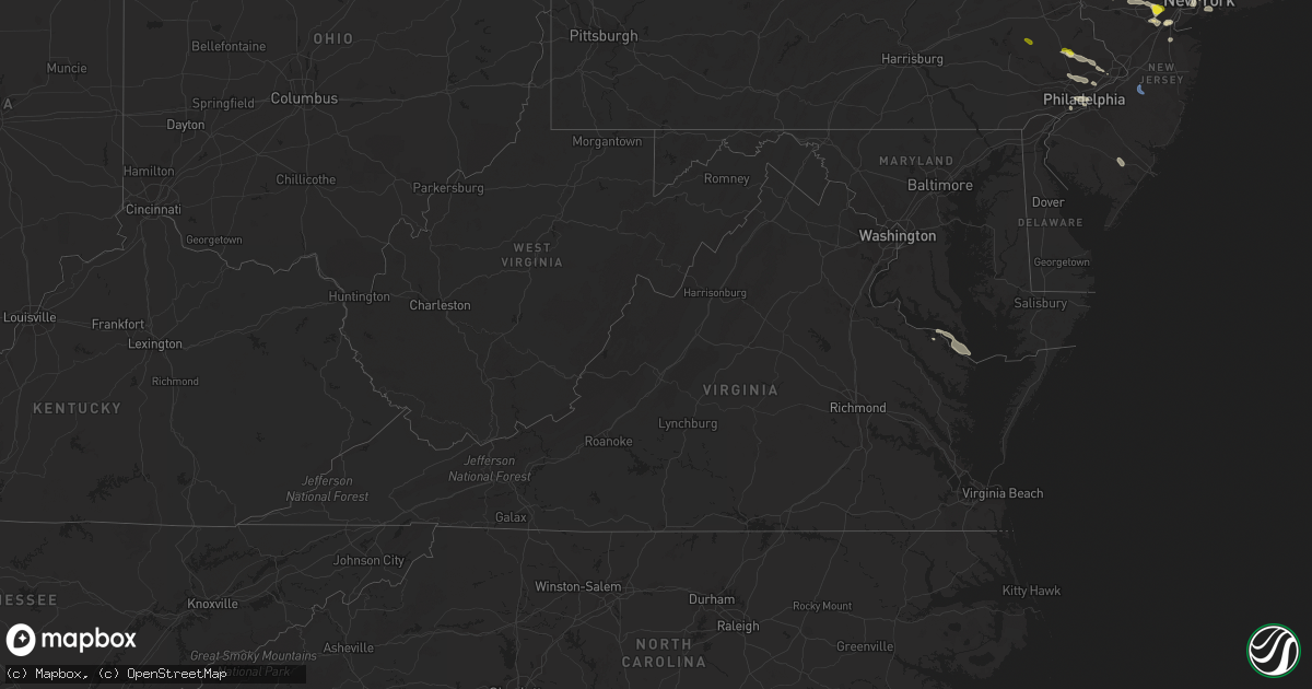 Hail map in Virginia on June 4, 2021