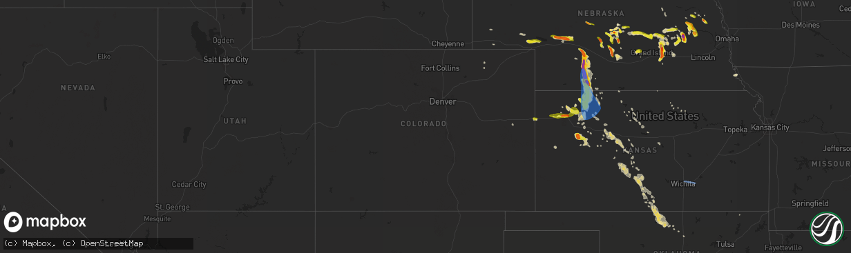 Hail map in Colorado on June 4, 2022