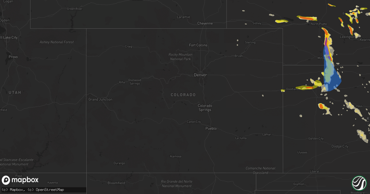 Hail map in Colorado on June 4, 2022