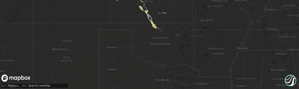 Hail map in Oklahoma on June 4, 2022