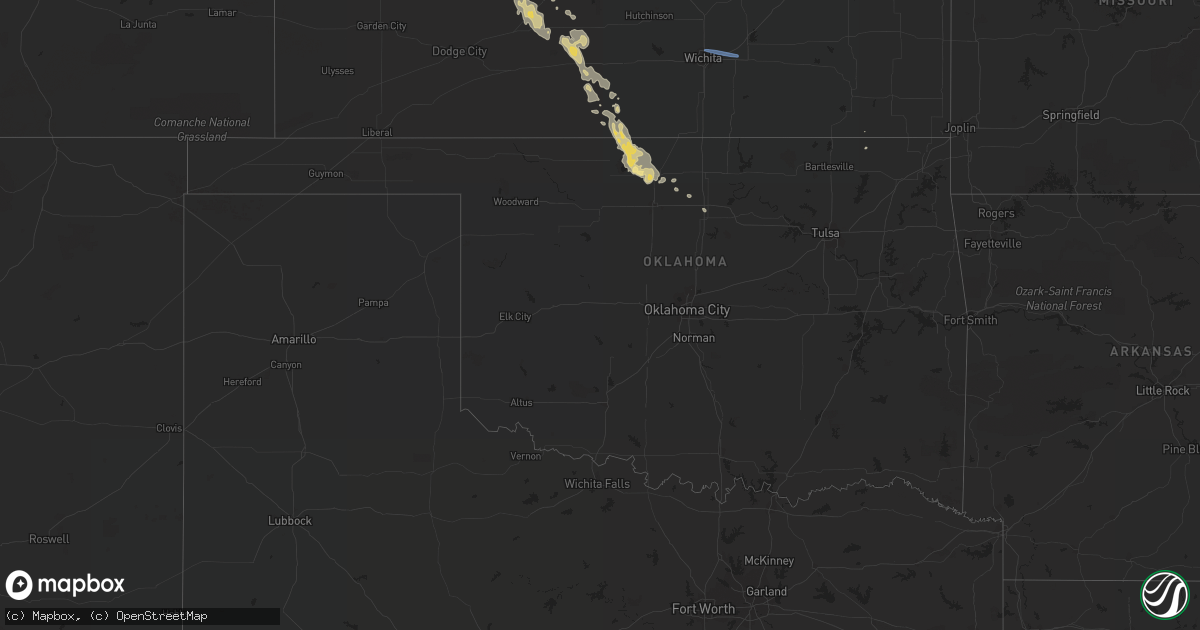 Hail map in Oklahoma on June 4, 2022