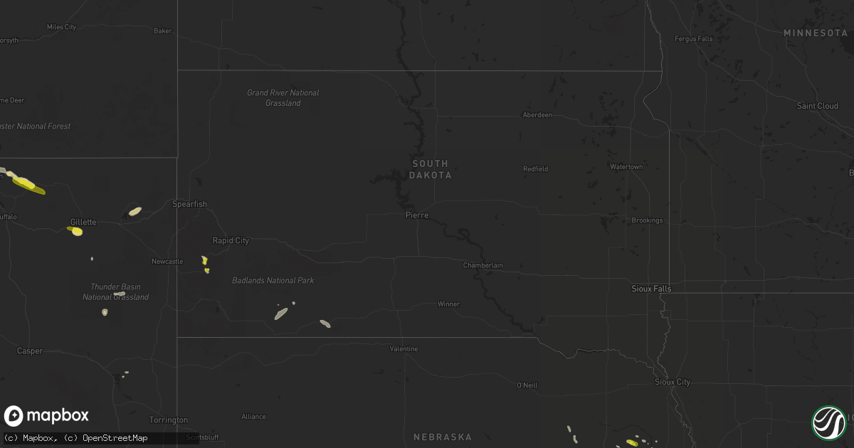 Hail map in South Dakota on June 4, 2022
