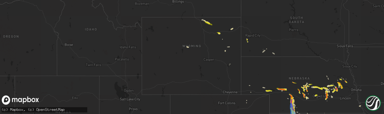 Hail map in Wyoming on June 4, 2022