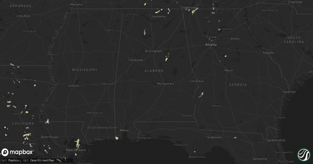 Hail map in Alabama on June 4, 2023