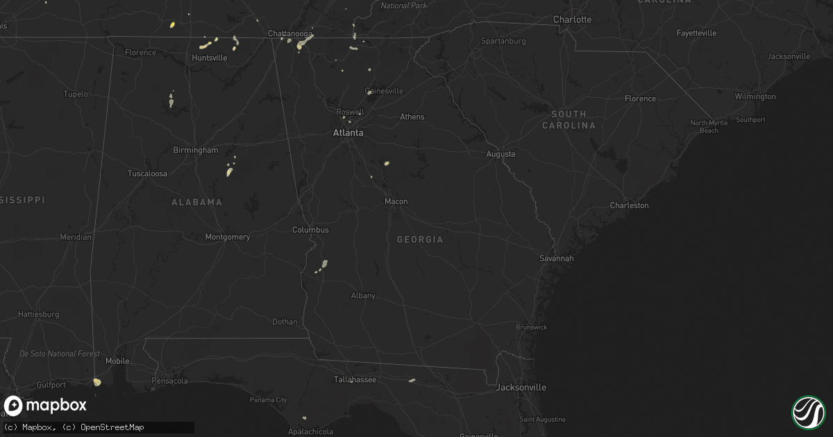 Hail map in Georgia on June 4, 2023