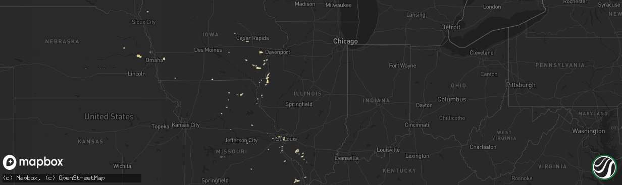 Hail map in Illinois on June 4, 2023