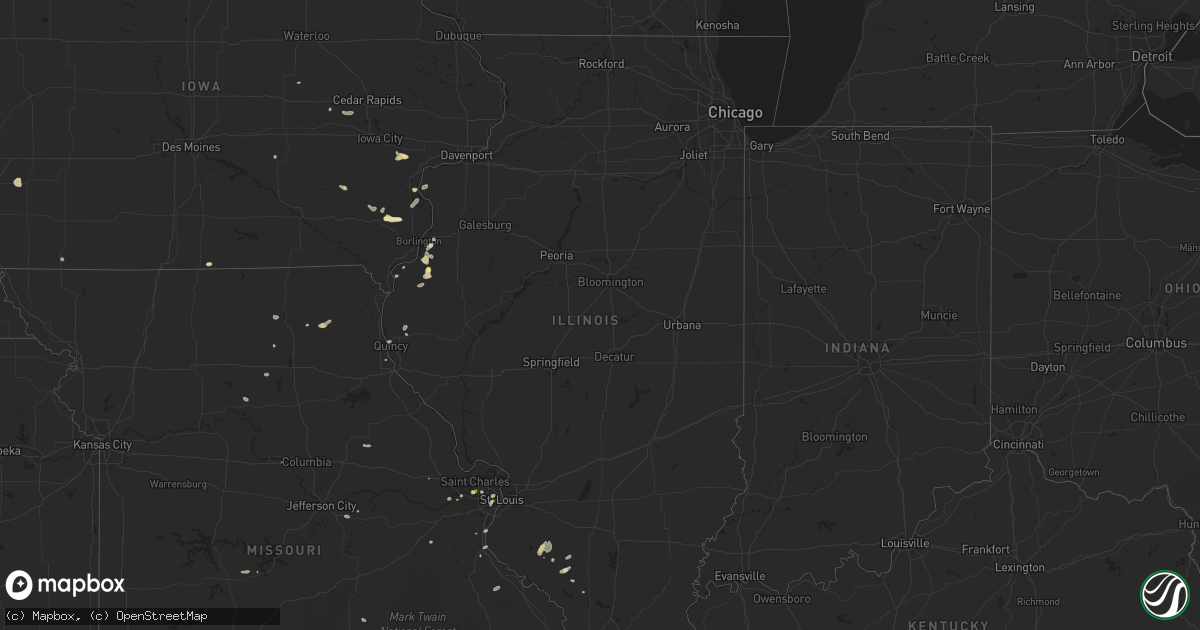 Hail map in Illinois on June 4, 2023