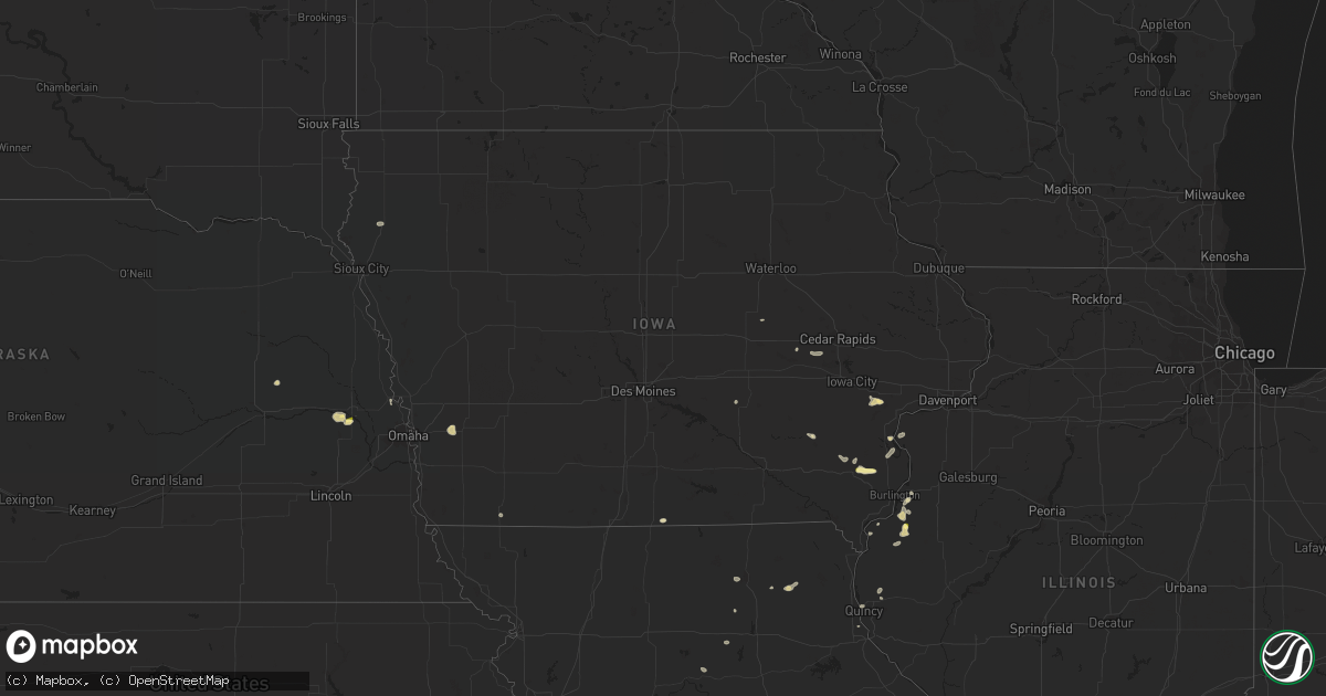Hail map in Iowa on June 4, 2023