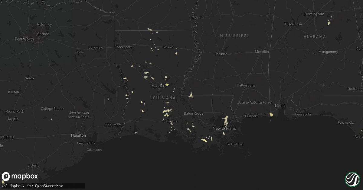 Hail map in Louisiana on June 4, 2023