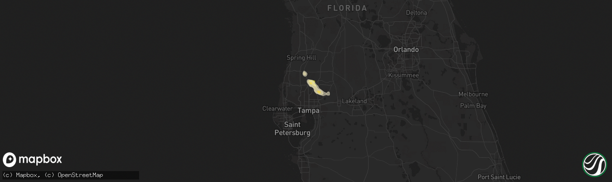 Hail map in Lutz, FL on June 4, 2023