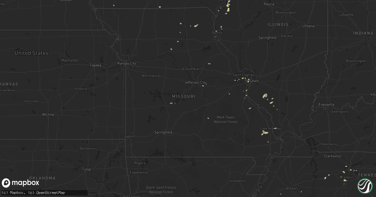Hail map in Missouri on June 4, 2023