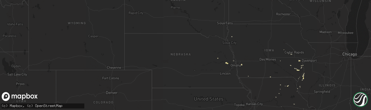 Hail map in Nebraska on June 4, 2023