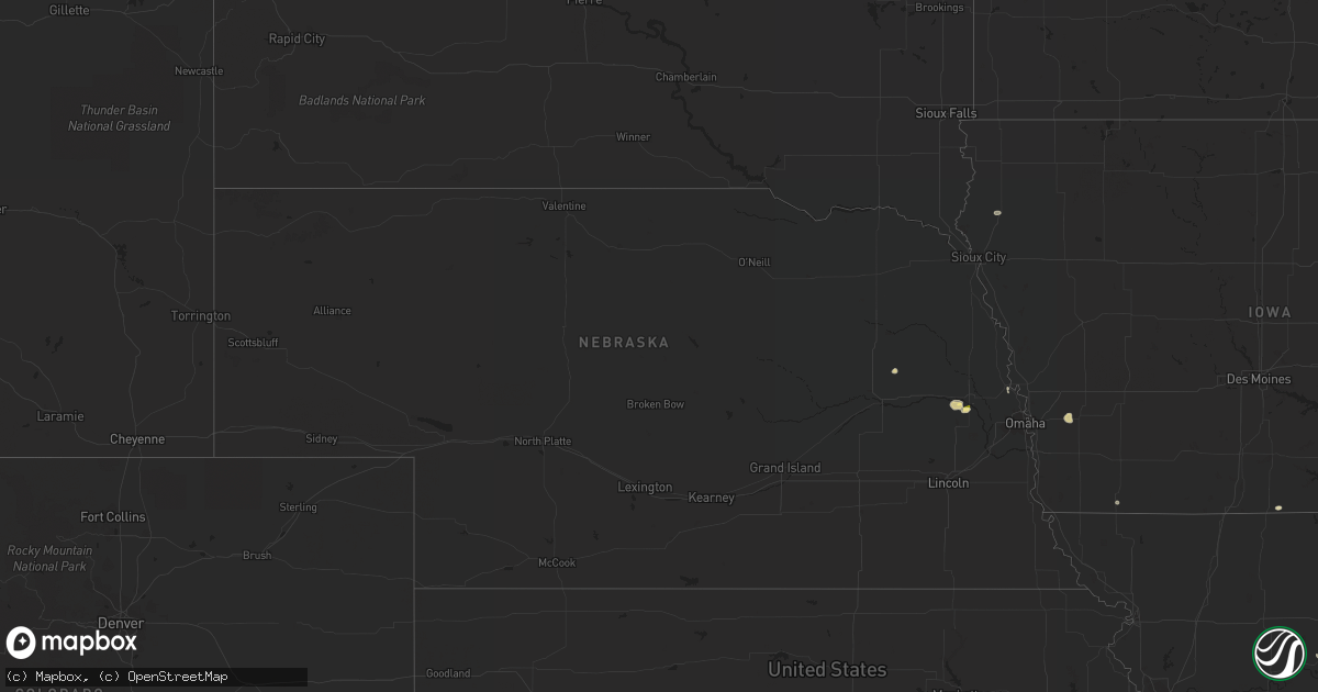Hail map in Nebraska on June 4, 2023