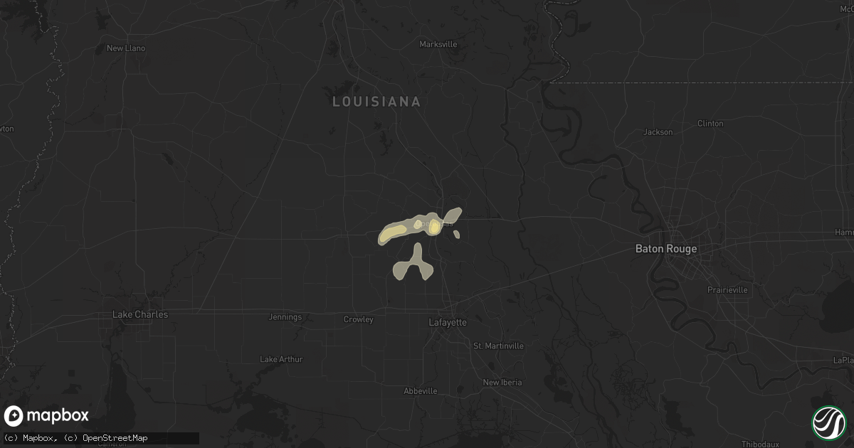 Hail map in Opelousas, LA on June 4, 2023