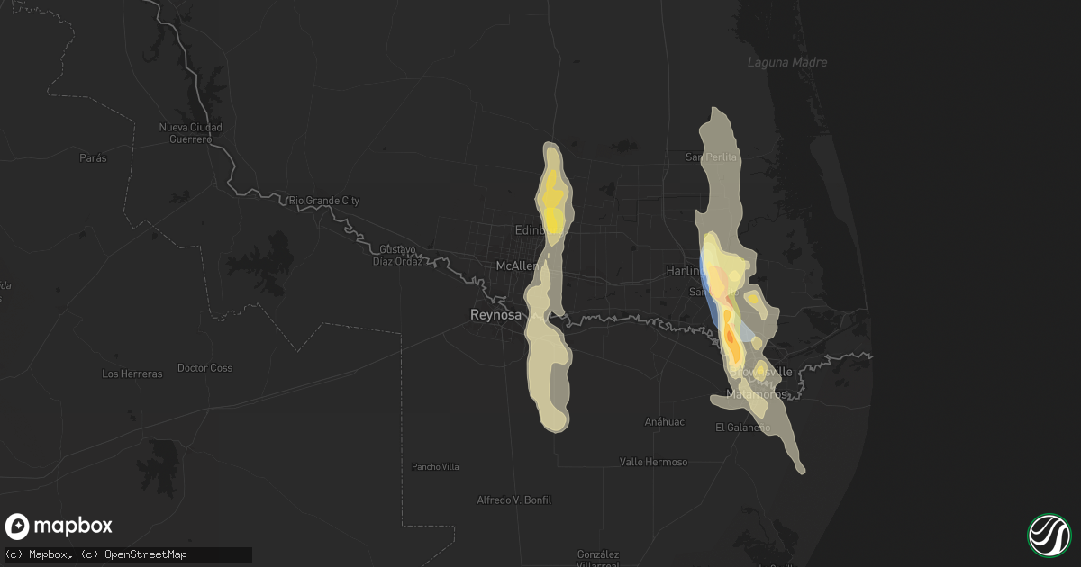 Hail map in San Juan, TX on June 4, 2023