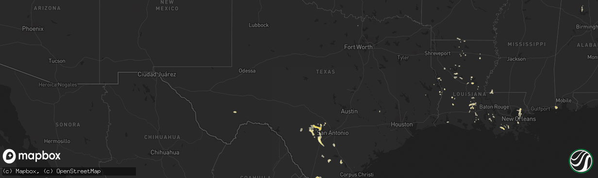 Hail map in Texas on June 4, 2023