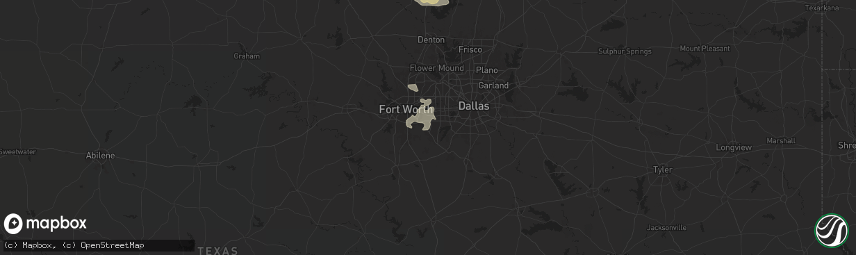 Hail map in Arlington, TX on June 4, 2024