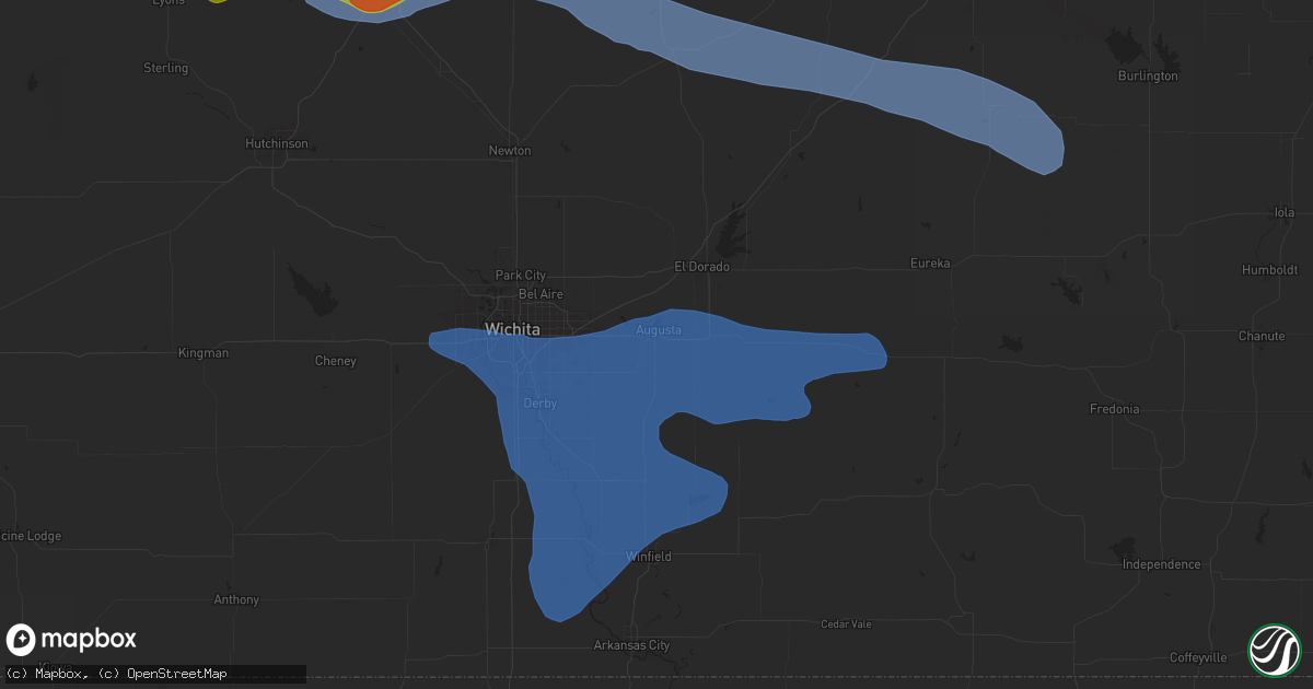 Hail map in Augusta, KS on June 4, 2024