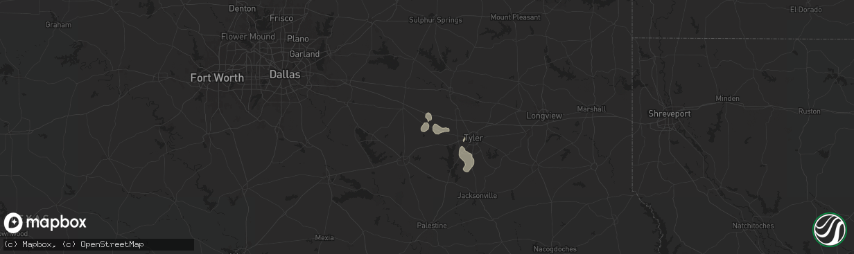 Hail map in Ben Wheeler, TX on June 4, 2024