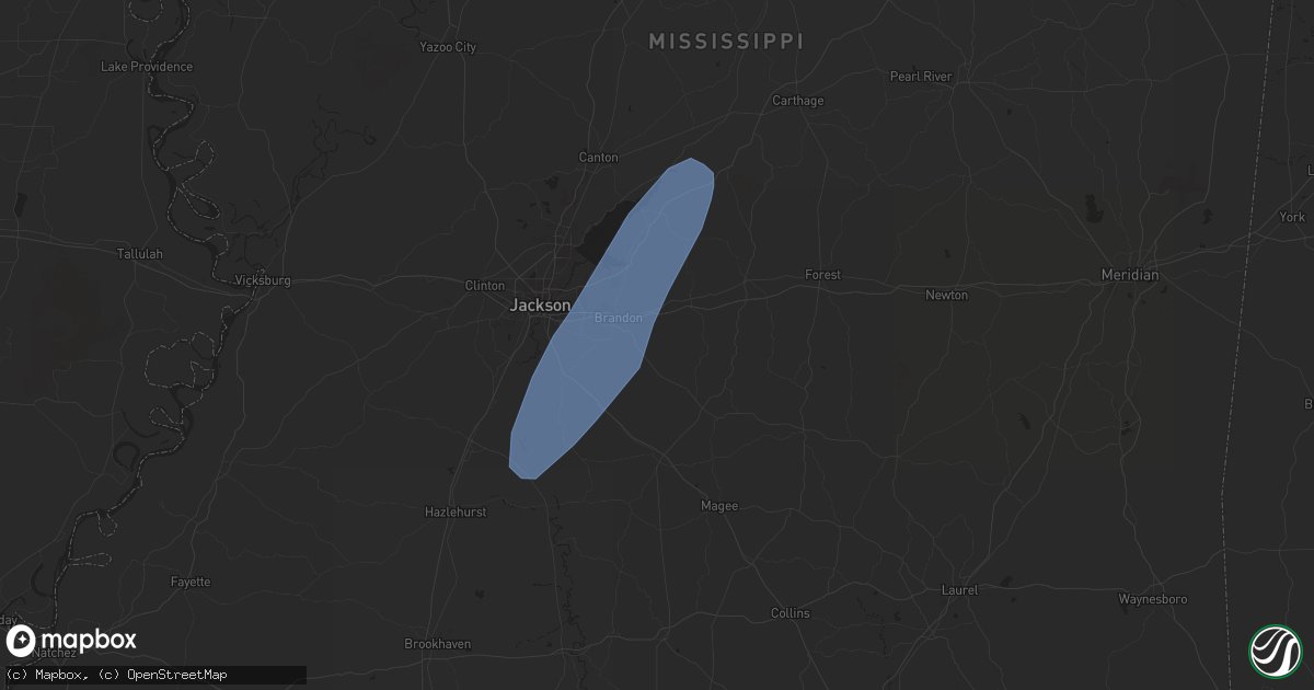 Hail map in Brandon, MS on June 4, 2024