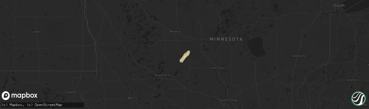 Hail map in Clarissa, MN on June 4, 2024