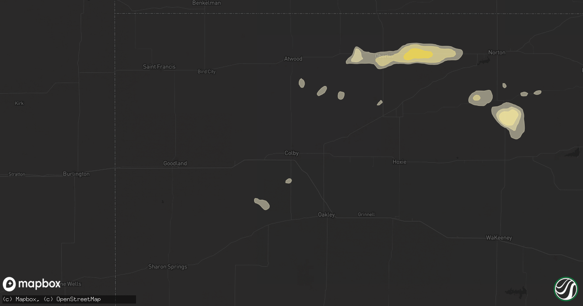 Hail map in Colby, KS on June 4, 2024