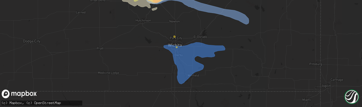 Hail map in Derby, KS on June 4, 2024