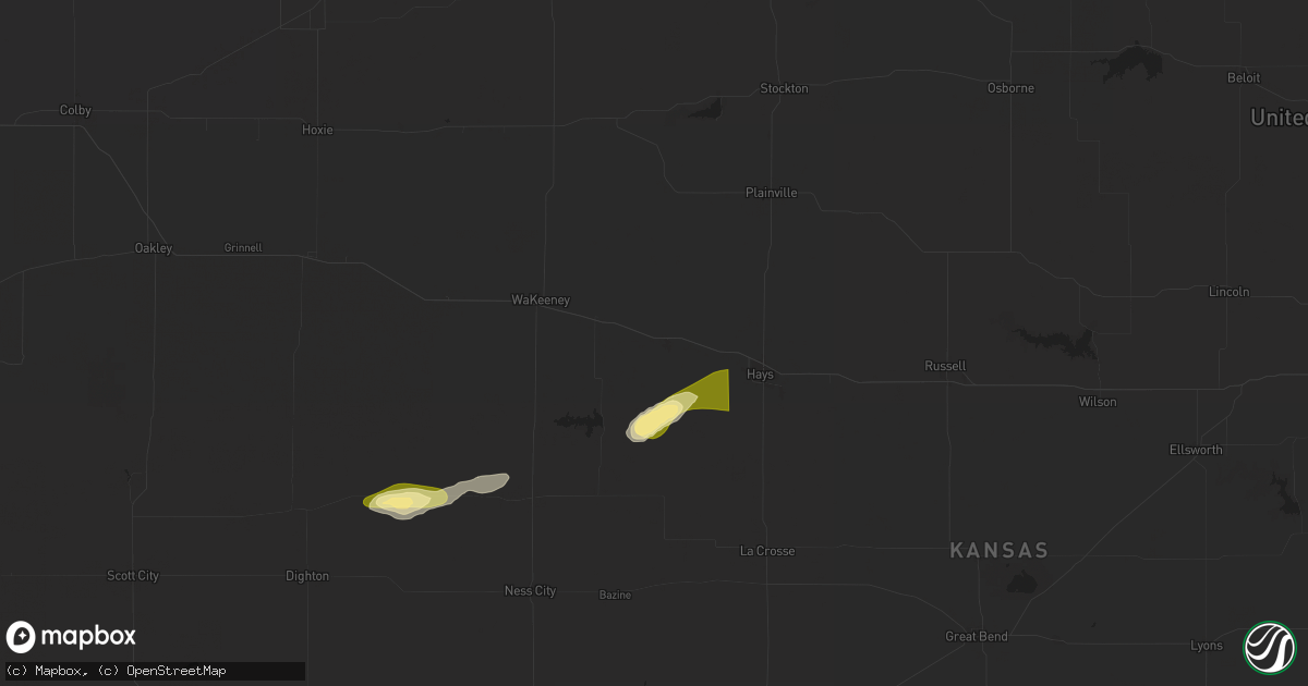 Hail map in Ellis, KS on June 4, 2024