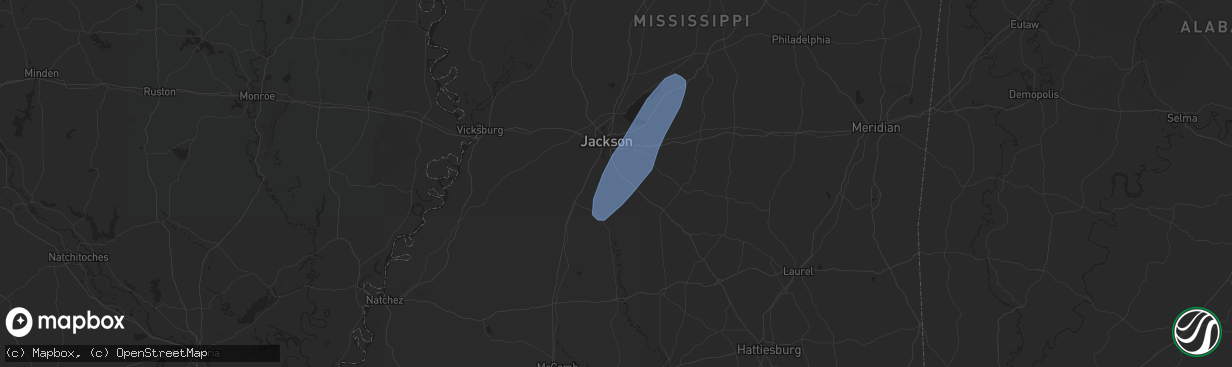 Hail map in Florence, MS on June 4, 2024