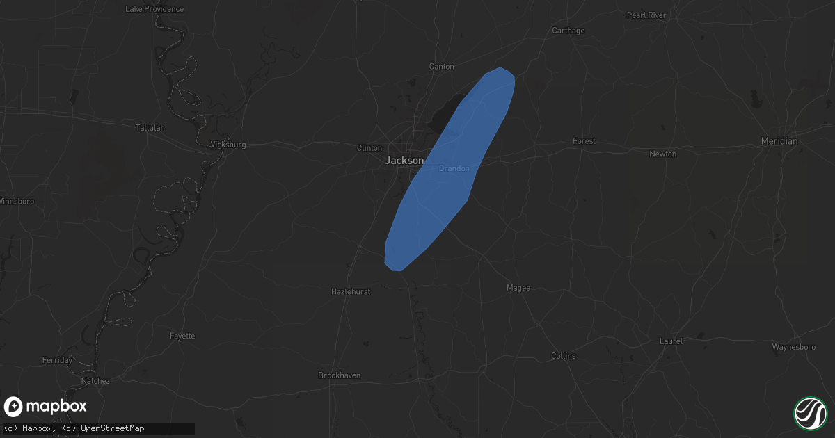 Hail map in Florence, MS on June 4, 2024
