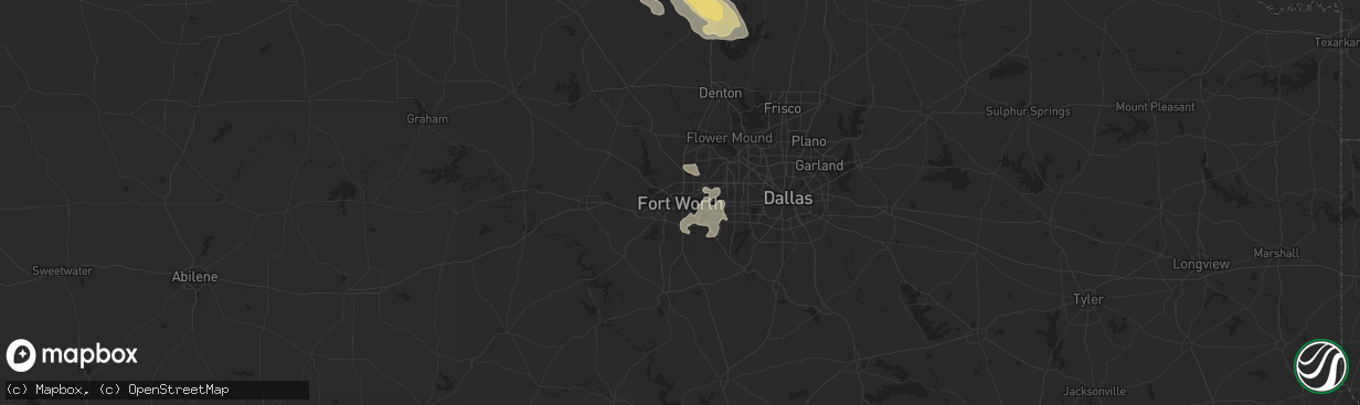 Hail map in Fort Worth, TX on June 4, 2024