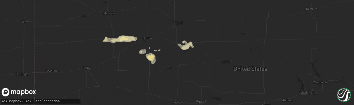 Hail map in Glade, KS on June 4, 2024