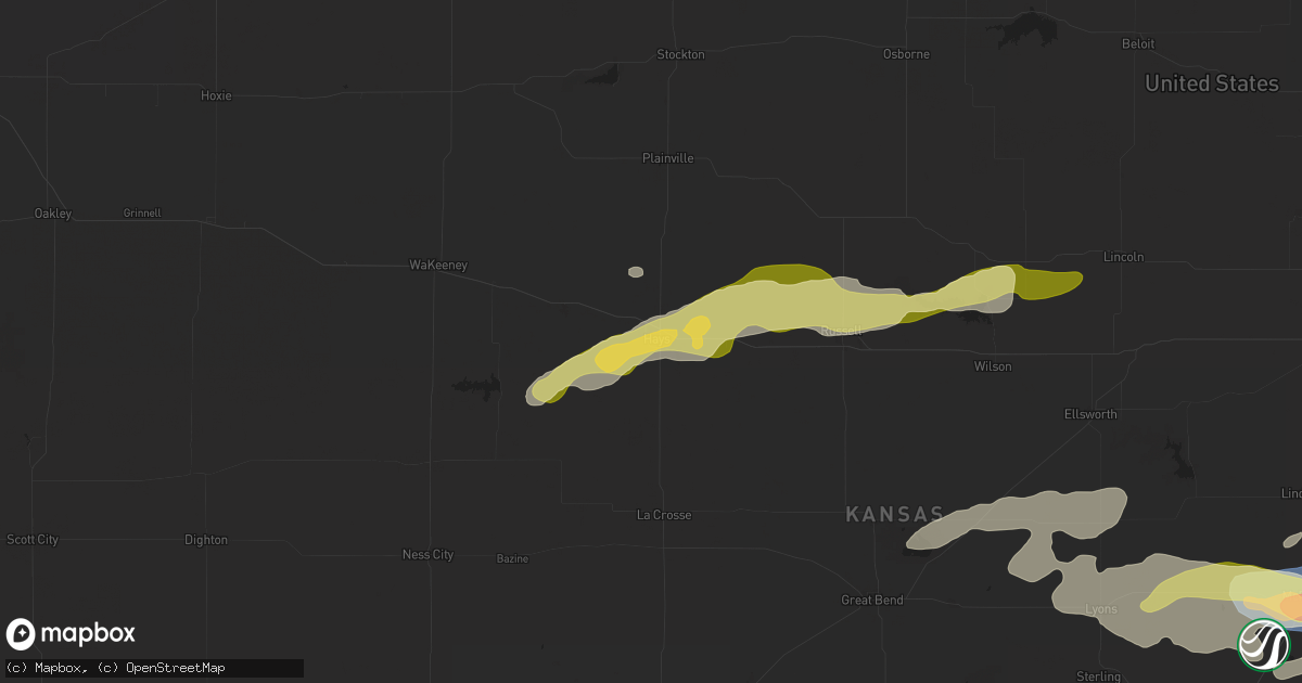Hail map in Hays, KS on June 4, 2024