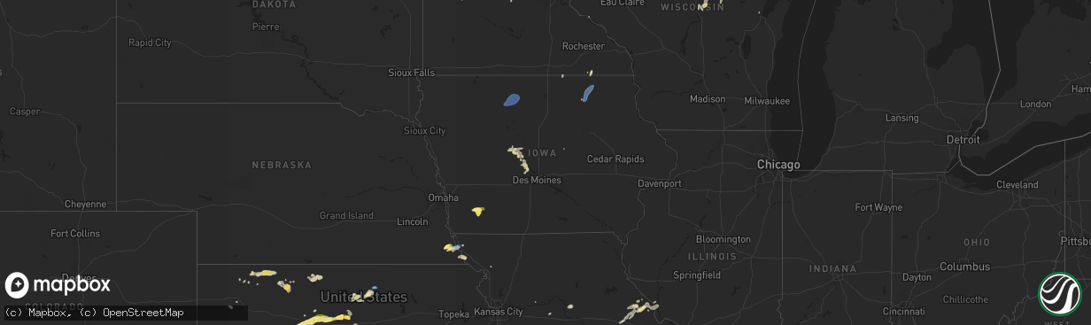 Hail map in Iowa on June 4, 2024