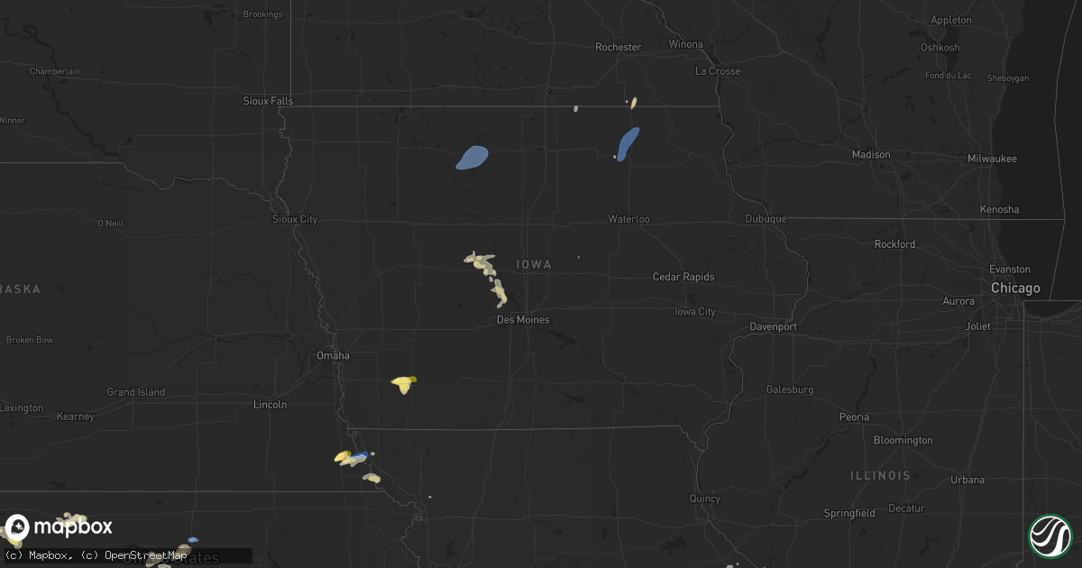 Hail map in Iowa on June 4, 2024