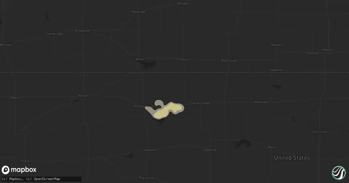 Hail map in Kensington, KS on June 4, 2024