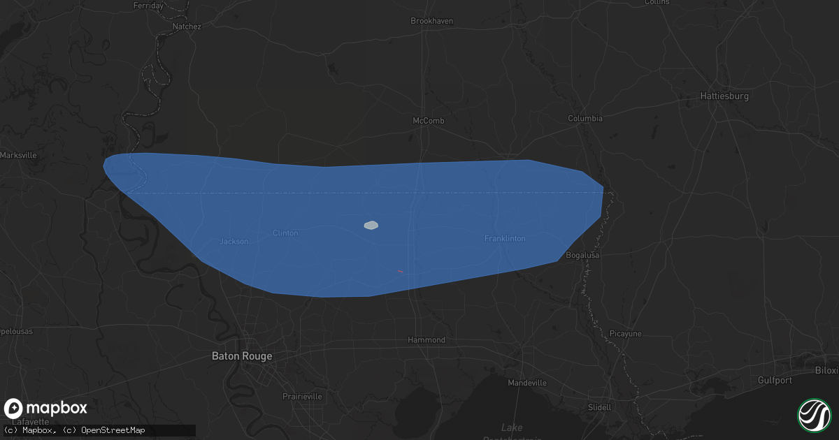 Hail map in Kentwood, LA on June 4, 2024