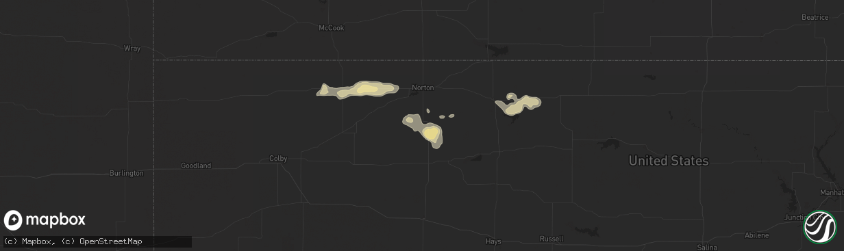Hail map in Lenora, KS on June 4, 2024