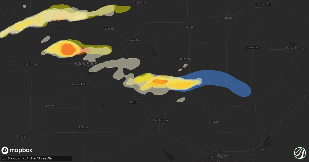 Hail map in Little River, KS on June 4, 2024